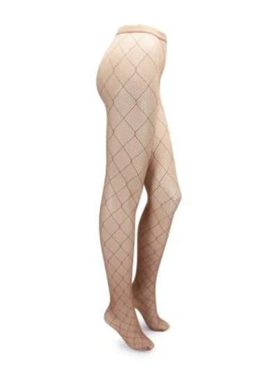 Wolford Chrissie Argyle Tights In Noisette