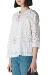 WHISTLES MAGGIE BRODERIE COTTON BLOUSE,29437