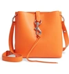 REBECCA MINKOFF SMALL MEGAN LEATHER CROSSBODY FEED BAG - ORANGE,HS19EDXM36