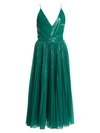 MSGM Pleated Sequin Midi Flare Dress