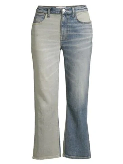 Current Elliott The Vanessa Two-tone Cropped Jeans In Two Faced