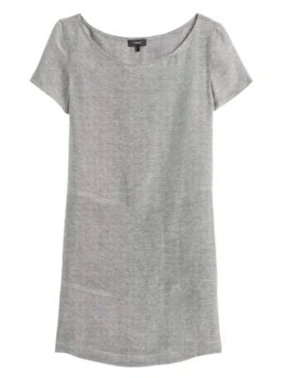 Theory Structured Twill Shift Dress In Black White