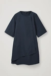Cos Folded Cotton A-line Dress In Blue