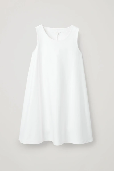 Cos Short Jersey A-line Dress In White
