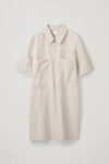 Cos Front-zip Shirt Dress In Beige