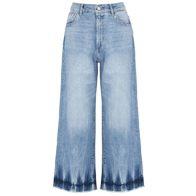 Dl Hepburn Blue Wide-leg Denim Jeans In Carter