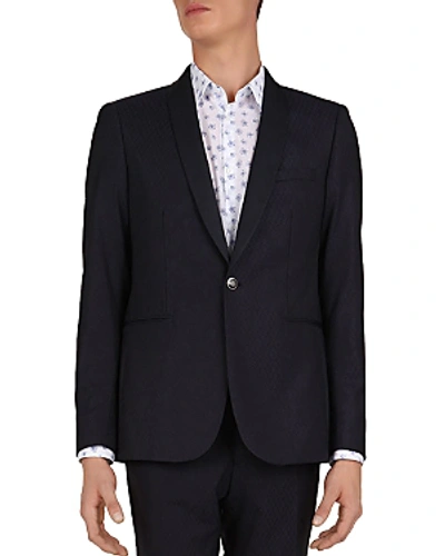 The Kooples Slim-fit, Midnight Blue Jacket With Contrasting Shawl Lapels In Dark Navy