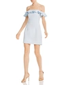 FRENCH CONNECTION WHISPER LIGHT RUFFLED OFF-THE-SHOULDER DRESS,71HZX