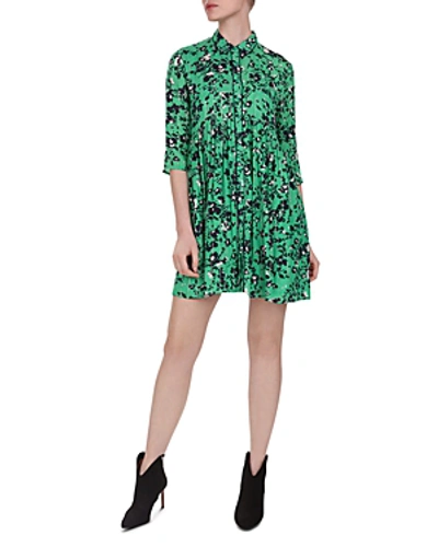 Ba&sh Erine Floral Shirt Dress In Vert