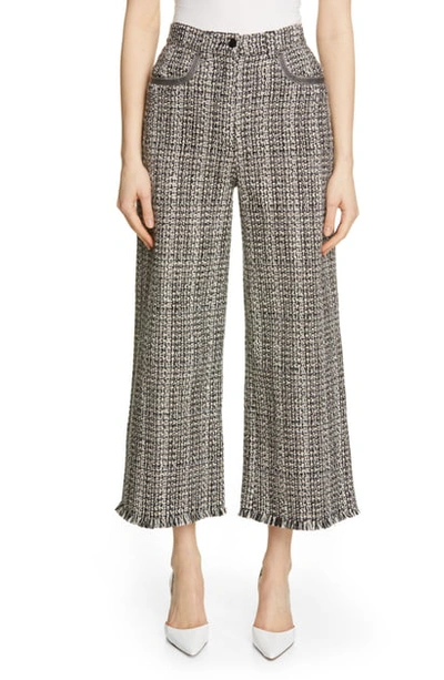 Etro Wide Leg Tweed Pants In Black