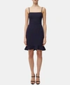 French Connection Whisper Sweetheart Ruffle Hem Sheath Dress In Dutchess Blue