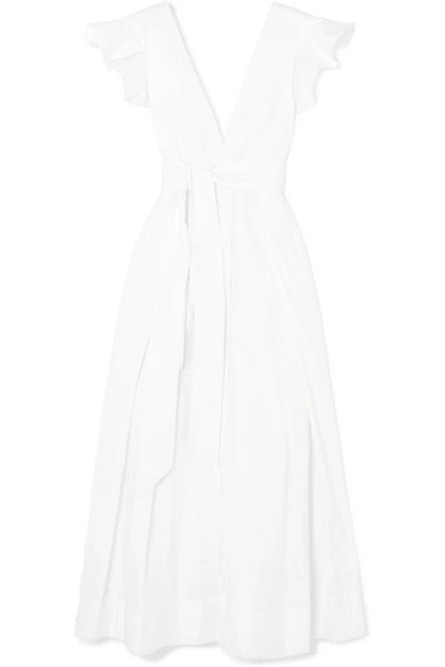 Kalita Poet By The Sea Ruffled Cotton-poplin Maxi Dress In White