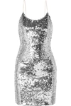 ALICE AND OLIVIA GISELLE SEQUINED TULLE MINI DRESS