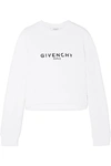 GIVENCHY CROPPED PRINTED COTTON-JERSEY SWEATSHIRT