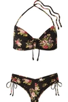 ZIMMERMANN HONOUR RUCHED FLORAL-PRINT BIKINI