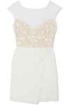 RIME ARODAKY ELEONORA EMBROIDERED TULLE AND CREPE MINI DRESS