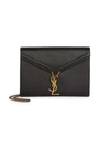 SAINT LAURENT Cassandra Leather Wallet-On-Chain