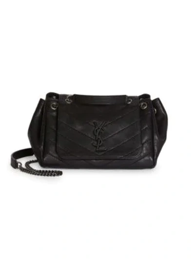 Saint Laurent Nolita Medium Vintage Lambskin Leather Flap-top Shoulder Bag, Black Hardware