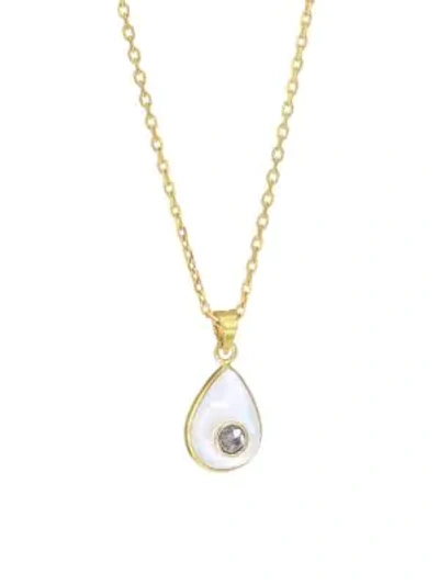 Shana Gulati Kasos 18k Gold Vermeil, Diamond And Moonstone Pendant Necklace