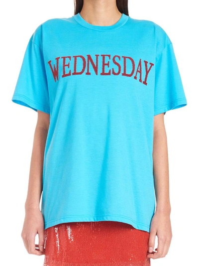 Alberta Ferretti Rainbow Week T-shirt In Turquoise