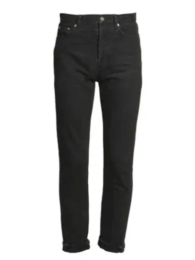 Saint Laurent Straight Leg Jeans In Deep Black