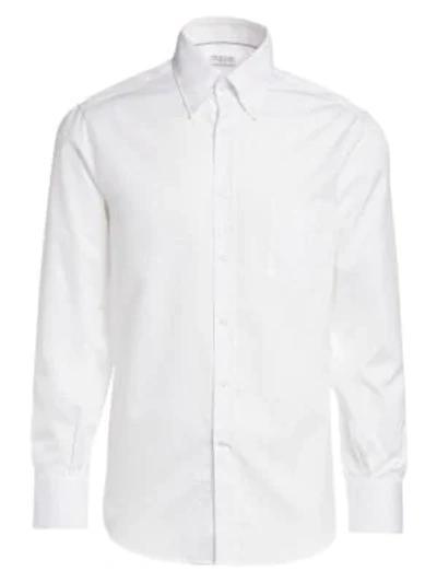 Brunello Cucinelli Men's Jersey Knit Sport Shirt In White