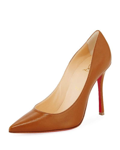 Christian Louboutin Decoltish Point-toe Red Sole Pumps, Safari