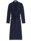 Derek Rose Men's Dressing Gown Royal 40 Cotton Navy In Navy