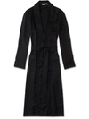 Derek Rose Men's Dressing Gown Woburn 8 Silk Satin Black In Black