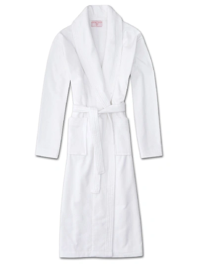 Derek Rose Women's Bathrobe Triton 10 Terry Cotton White