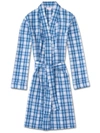 DEREK ROSE DEREK ROSE WOMEN'S ROBE RANGA 30 COTTON CHECK BLUE,1195-RANG030BLU