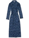 DEREK ROSE DEREK ROSE WOMEN'S FULL LENGTH DRESSING GOWN BRINDISI 23 PURE SILK SATIN NAVY,1259-BRIN023NAV