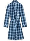 DEREK ROSE DEREK ROSE WOMEN'S ROBE RANGA 36 BRUSHED COTTON CHECK BLUE,1195-RANG036BLU