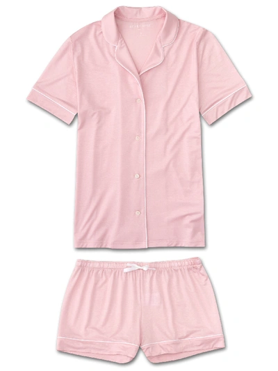 Derek Rose Women's Jersey Shortie Pyjamas Carla 3 Micro Modal Stretch Pink
