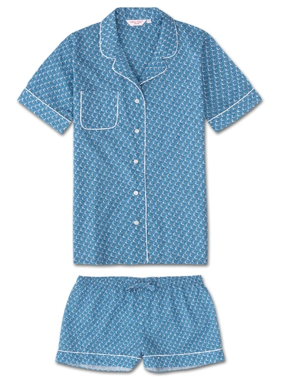 Derek Rose Ledbury Pelican Pyjama Set In Blue