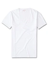 DEREK ROSE DEREK ROSE MEN'S UNDERWEAR V-NECK T-SHIRT JACK PIMA COTTON STRETCH WHITE,8025-JACK001WHI