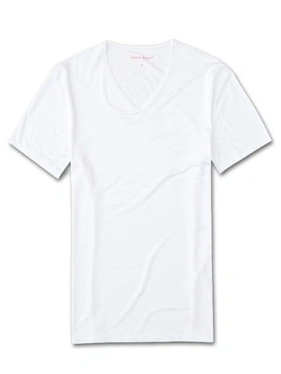 Derek Rose Basel Short Sleeve T-shirt In White