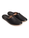 DEREK ROSE DEREK ROSE MEN'S MULE SLIPPERS MORGAN CALFSKIN LEATHER BLACK,0503-MORG001BLA