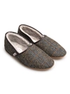 Derek Rose Men's Slippers Crawford 2 Harris Tweed Sheepskin Beige In Beige