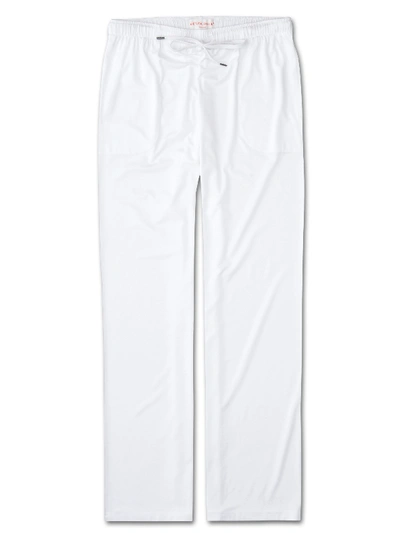 Derek Rose Men's Lounge Trousers Basel Micro Modal Stretch White