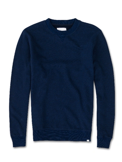 Derek Rose Men's Sweatshirt Devon Loopback Cotton Navy