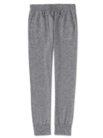 Derek Rose Finley Tapered Cashmere Sweatpants In Silver