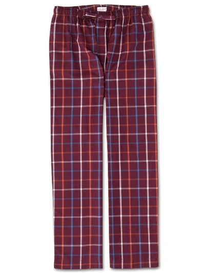 Derek Rose Ranga Checked Cotton Pyjama Trousers - Burgundy