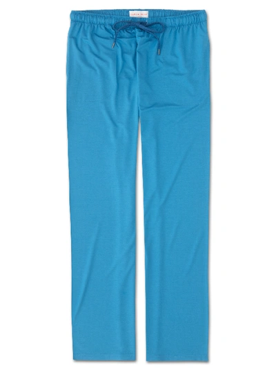 Derek Rose Stretch Micro Modal Jersey Lounge Trousers In Blue