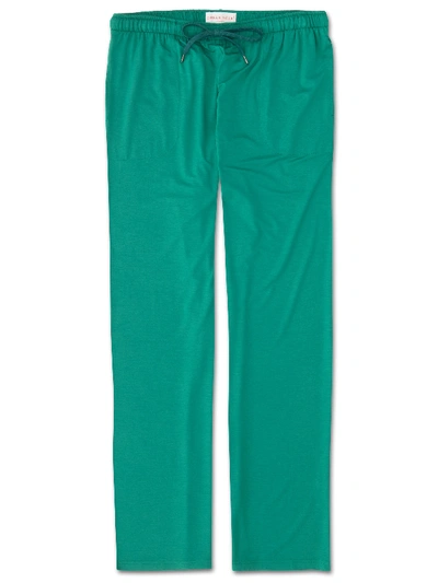 Derek Rose Men's Jersey Trousers Basel 6 Micro Modal Stretch Green