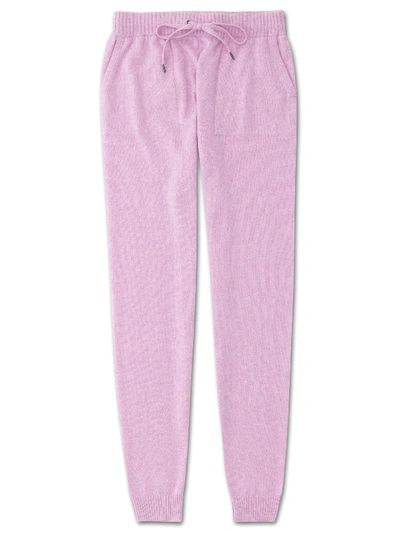 Derek Rose Women's Cashmere Track Pants Finley Pure Cashmere Lilac