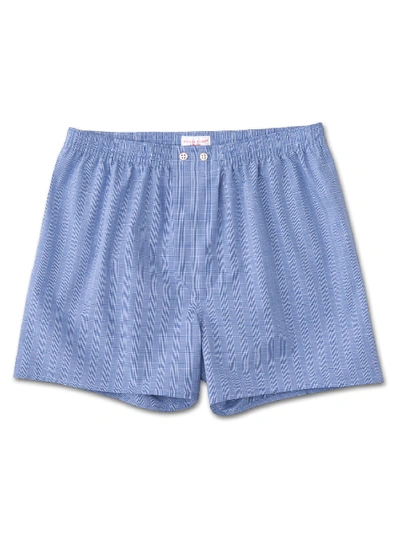 Derek Rose Felsted Classic Boxers, Glen Plaid In Blue