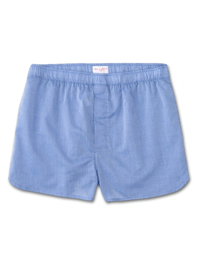 DEREK ROSE DEREK ROSE MEN'S MODERN FIT BOXERS AMALFI COTTON BATISTE BLUE,6050-AMAL001BLU