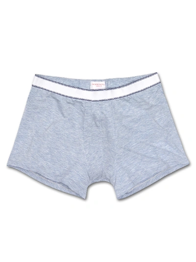 Derek Rose Ethan Mélange Stretch-micro Modal Boxer Briefs In Blue