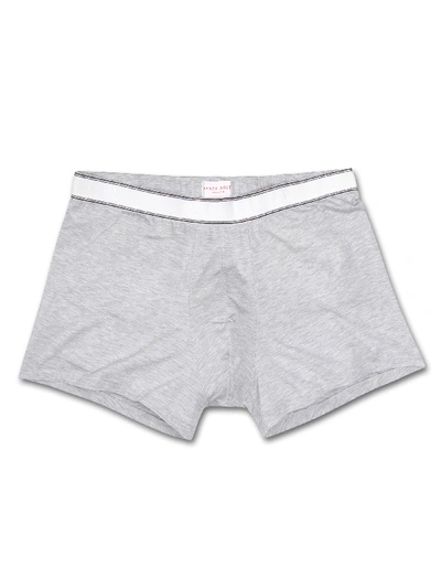 Derek Rose Ethan Heathered Jersey Hipster Boxer Briefs (shorter Leg) In Silver